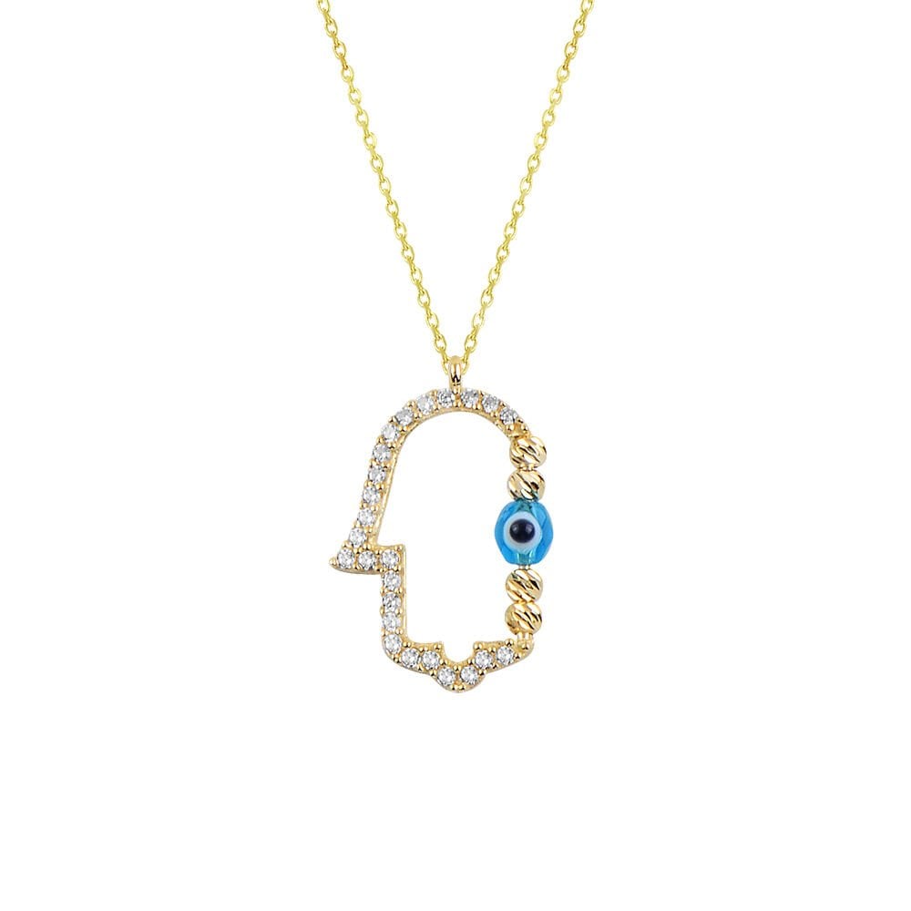 14 Ayar Altın Fatma Ana Eli (Hamsa) Kolye