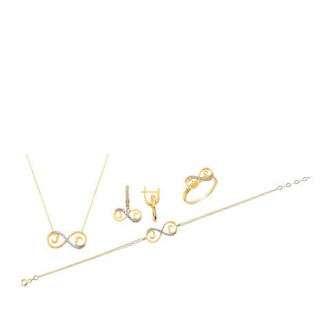 14 Ayar Altın Sonsuzluk Figürlü Mini Set