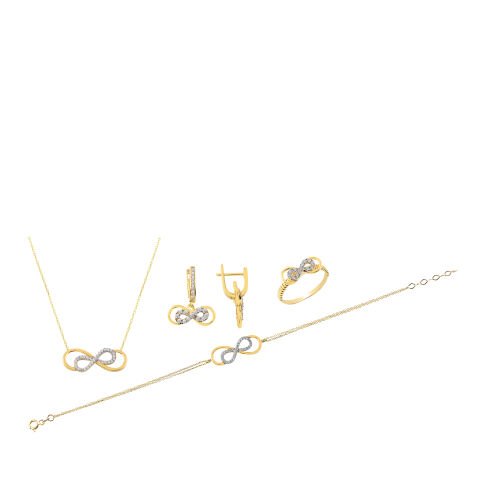 14 Ayar Altın Sonsuzluk Figürlü Mini Set