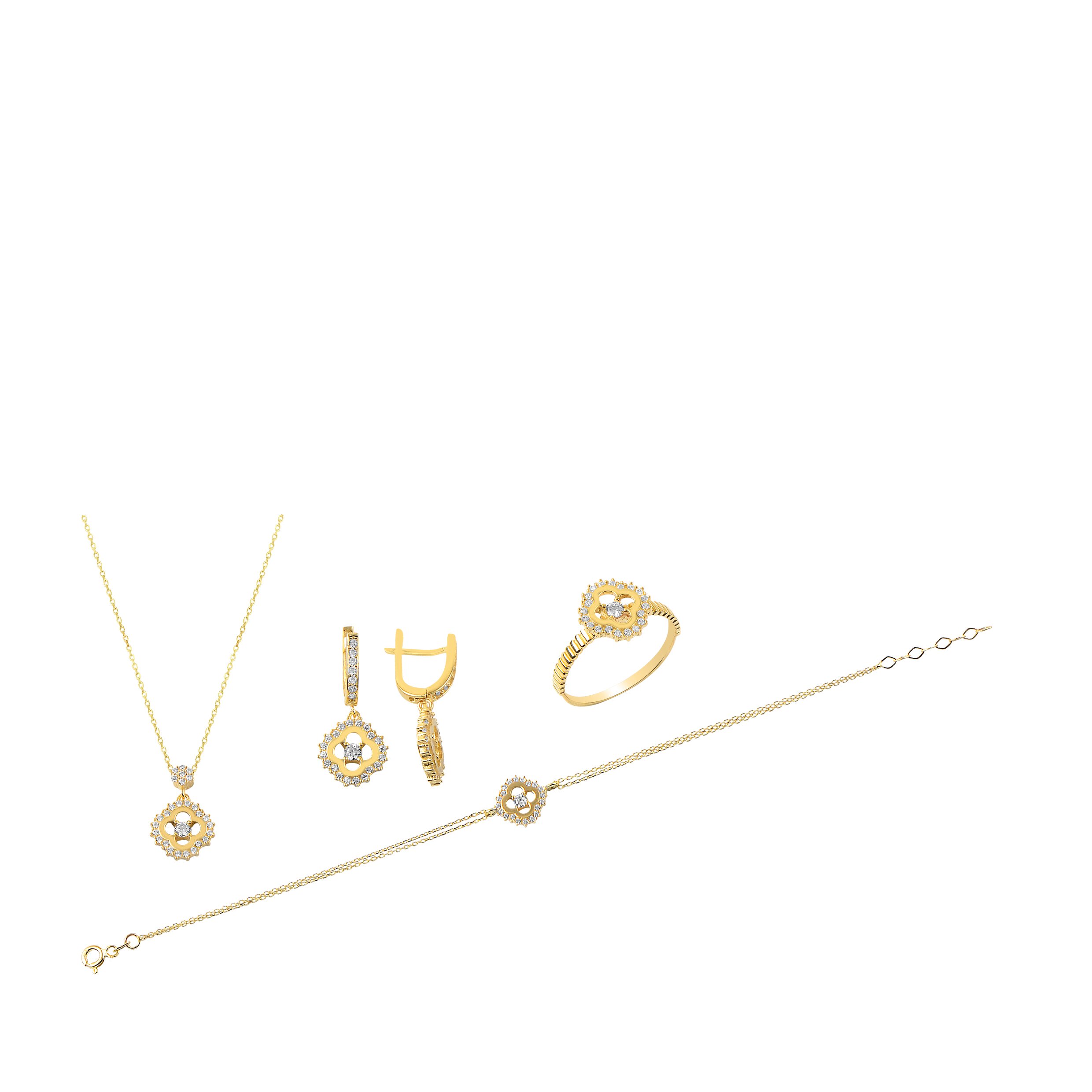 14 Ayar Altın Kalp Figürlü Mini Set